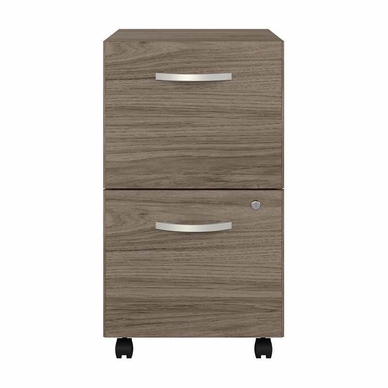 Pemberly Row 2 Drawer Mobile File Cabinet in Modern Hickory - Engineered Wood
