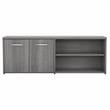 Pemberly Row Low Storage Cabinet with Doors in Platinum Gray - Engineered Wood