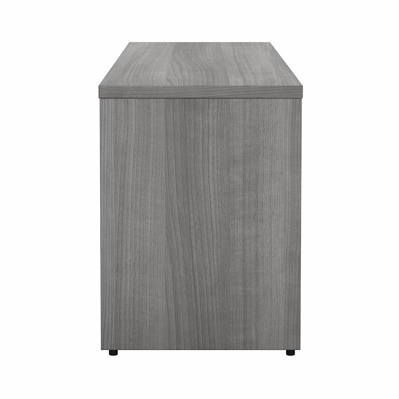 Pemberly Row Low Storage Cabinet with Doors in Platinum Gray - Engineered Wood