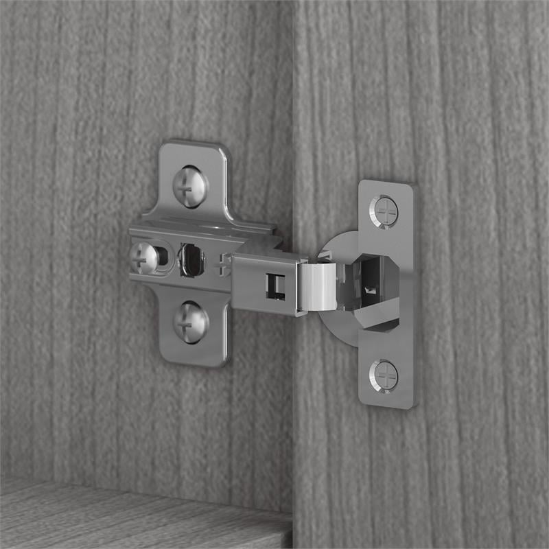 Pemberly Row Low Storage Cabinet with Doors in Platinum Gray - Engineered Wood