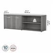 Pemberly Row Low Storage Cabinet with Doors in Platinum Gray - Engineered Wood
