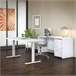 Pemberly Row 60W Height Adjustable Standing Desk Set in White - Engineered Wood