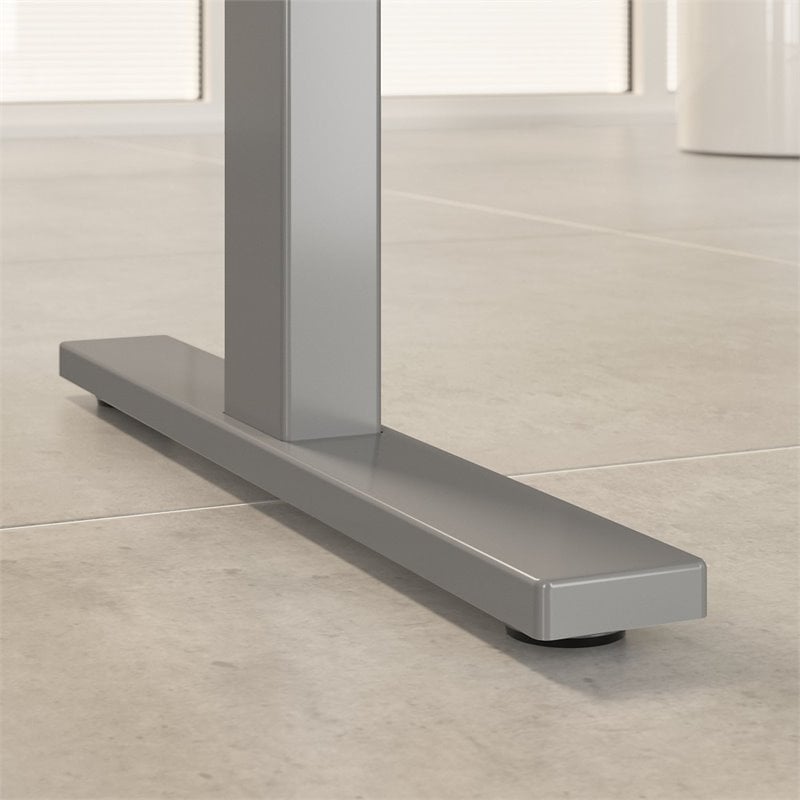Pemberly Row 60W Height Adjustable Standing Desk Set in White - Engineered Wood