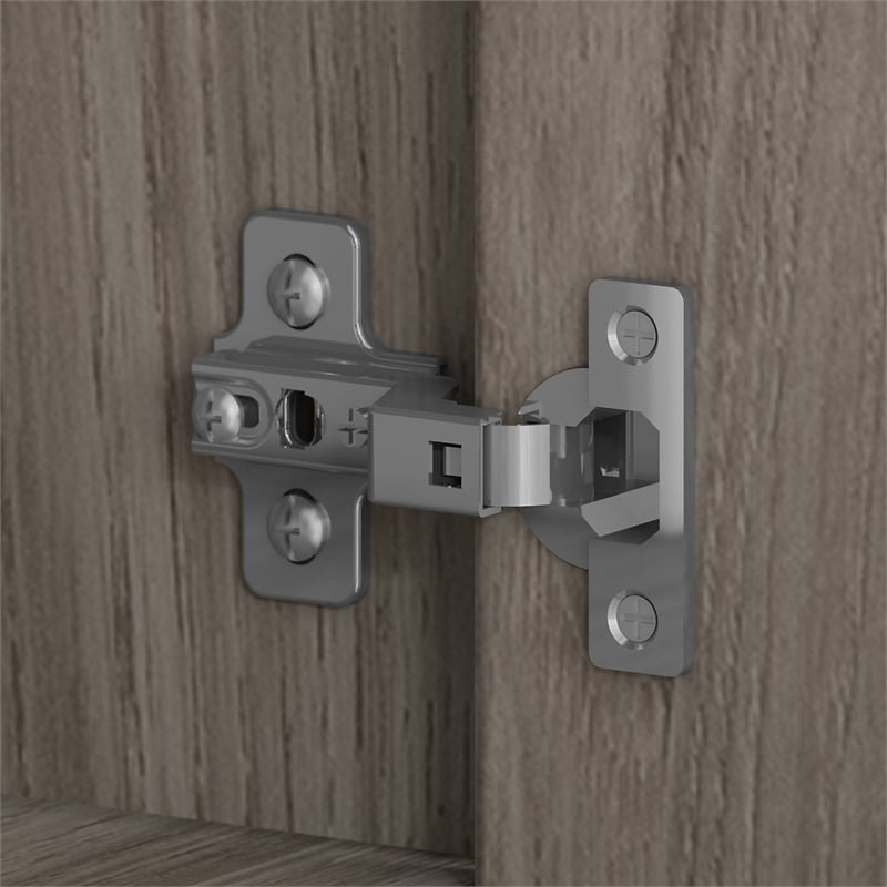 Pemberly Row Low Storage Cabinet with Doors in Modern Hickory - Engineered Wood