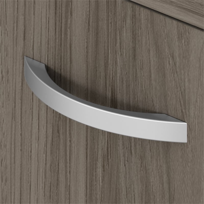 Pemberly Row Low Storage Cabinet with Doors in Modern Hickory - Engineered Wood