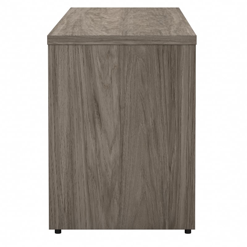 Pemberly Row Low Storage Cabinet with Doors in Modern Hickory - Engineered Wood