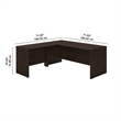 Pemberly Row 72W L Shaped Desk with 42W Return in Black Walnut - Engineered Wood