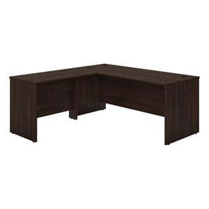 Pemberly Row 72W L Shaped Desk with 42W Return in Black Walnut - Engineered Wood
