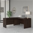 Pemberly Row 60W L Shaped Desk with 42W Return in Black Walnut - Engineered Wood
