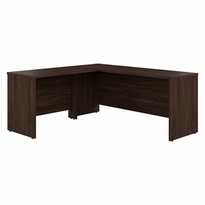 Pemberly Row 72W L Shaped Desk with 42W Return in Black Walnut - Engineered Wood