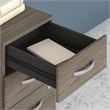 Pemberly Row 72W Bow Front Desk with Drawers in Modern Hickory - Engineered Wood