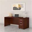 Pemberly Row Engineered Wood 72W Desk with Mobile File Cabinet in Hansen Cherry