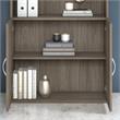 Pemberly Row Engineered Wood Tall 5 Shelf Bookcase with Doors in Modern Hickory