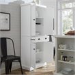 Pemberly Row 2-Cabinet Coastal Wood Pantry in Distressed White/Black