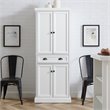 Pemberly Row 2-Cabinet Coastal Wood Pantry in Distressed White/Black