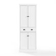 Pemberly Row 2-Cabinet Coastal Wood Pantry in Distressed White/Black