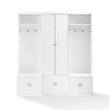 Pemberly Row 3-Piece Modern Wood Entryway Set with Coat Rack Hooks in White