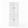 Pemberly Row 4-Door Modern Wood Pantry in Distressed White/Black