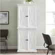 Pemberly Row 4-Door Modern Wood Pantry in Distressed White/Black
