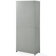 Pemberly Row Wood Tall Pantry with Doors and Shelves in Gray/Nickel