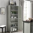 Pemberly Row Wood Tall Pantry with Doors and Shelves in Gray/Nickel