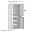 Pemberly Row Wood Tall Pantry with Doors and Shelves in Gray/Nickel