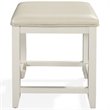 Pemberly Row Contemporary Faux Leather Vanity Stool in White