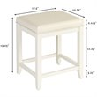 Pemberly Row Contemporary Faux Leather Vanity Stool in White
