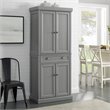 Pemberly Row 2-Cabinet and 2-Door Wood Pantry in Distressed Gray/Gold