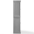 Pemberly Row 2-Cabinet and 2-Door Wood Pantry in Distressed Gray/Gold