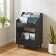 Pemberly Row 2-Shelf Mid-Century Wood Storage Stand in Black
