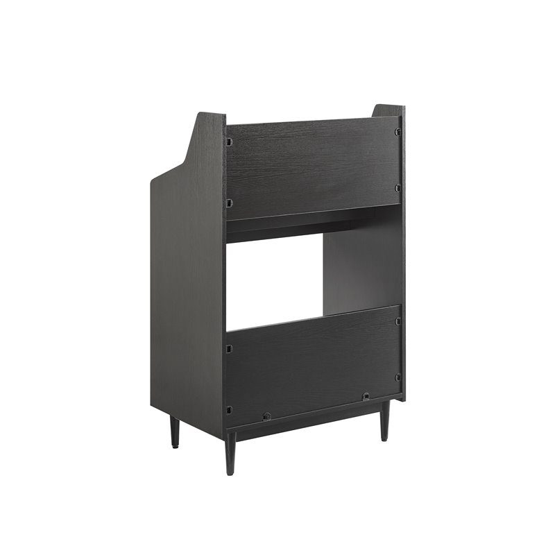 Pemberly Row 2-Shelf Mid-Century Wood Storage Stand in Black