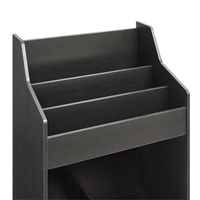 Pemberly Row 2-Shelf Mid-Century Wood Storage Stand in Black