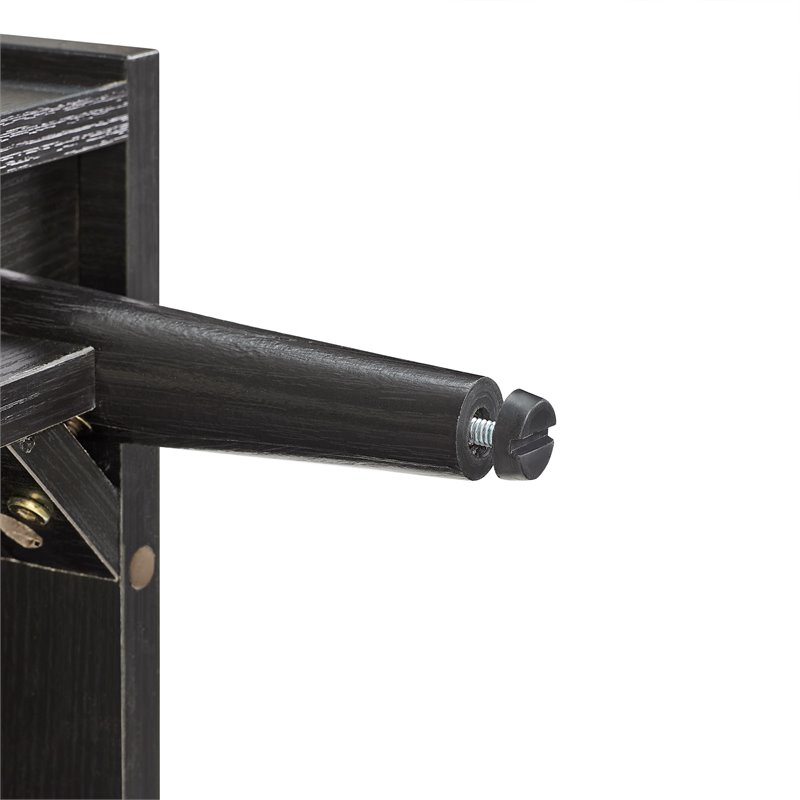 Pemberly Row 2-Shelf Mid-Century Wood Storage Stand in Black