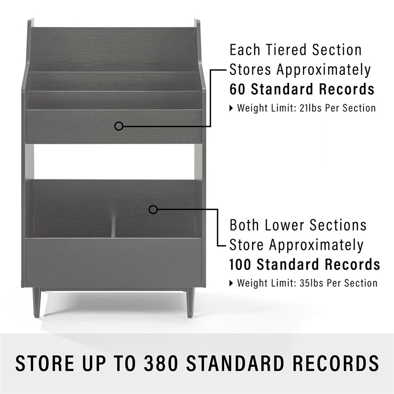 Pemberly Row 2-Shelf Mid-Century Wood Storage Stand in Black