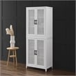 Pemberly Row Modern Wood Stackable Storage Pantry in White (Set of 2)
