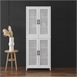 Pemberly Row Modern Wood Stackable Storage Pantry in White (Set of 2)