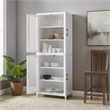 Pemberly Row Modern Wood Stackable Storage Pantry in White (Set of 2)