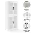Pemberly Row Modern Wood Stackable Storage Pantry in White (Set of 2)