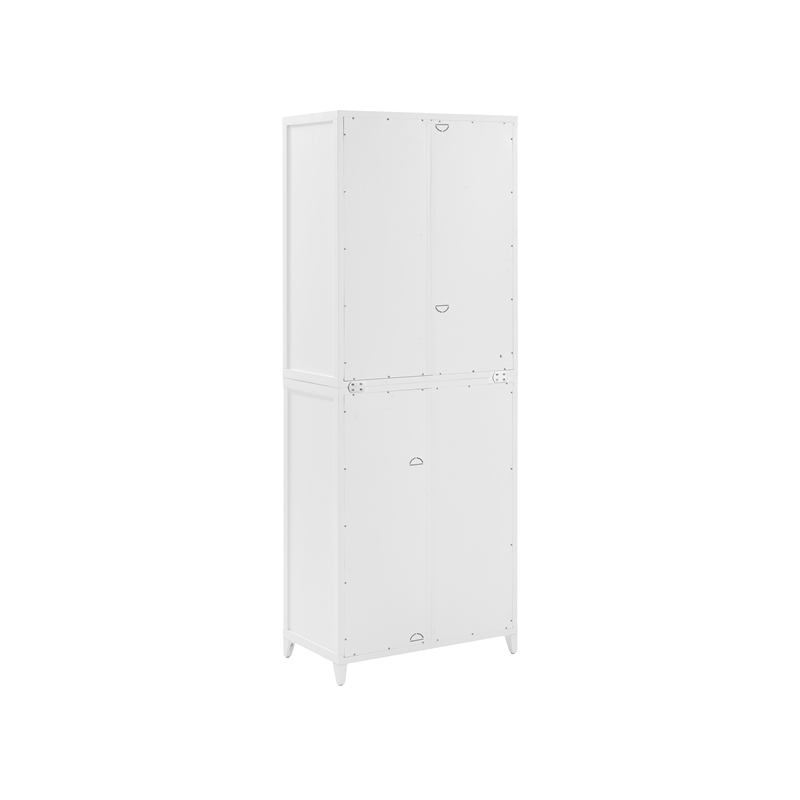 Pemberly Row Modern Wood Stackable Storage Pantry in White (Set of 2)