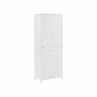 Pemberly Row Modern Wood Stackable Storage Pantry in White (Set of 2)
