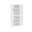Pemberly Row Modern Wood Stackable Storage Pantry in White (Set of 2)