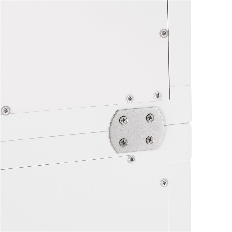 Pemberly Row Modern Wood Stackable Storage Pantry in White (Set of 2)