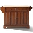 Pemberly Row Modern Natural Wood Top Kitchen Island in Cherry