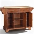 Pemberly Row Modern Natural Wood Top Kitchen Island in Cherry