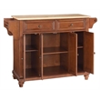 Pemberly Row Modern Natural Wood Top Kitchen Island in Cherry