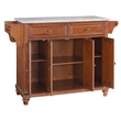 Pemberly Row Modern Gray Granite Top Kitchen Island in Cherry