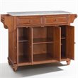 Pemberly Row Modern Gray Granite Top Kitchen Island in Cherry