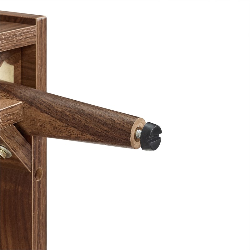 Pemberly Row Modern Wood Record Player Stand with Shelves in Walnut