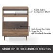 Pemberly Row Modern Wood Record Player Stand with Shelves in Walnut